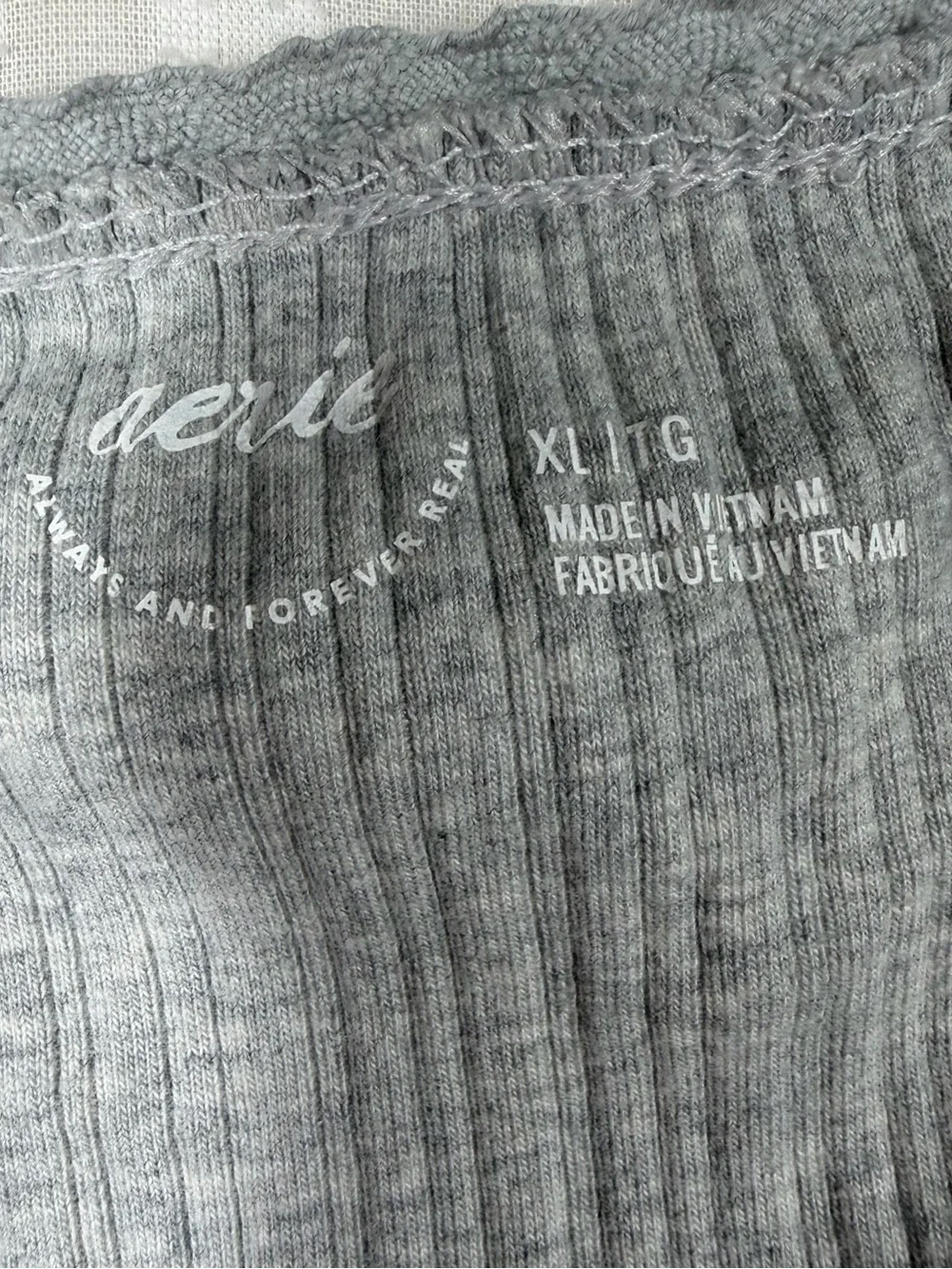 Aerie Grey Front Button Pointelle Tank Top - Picture 3 of 6